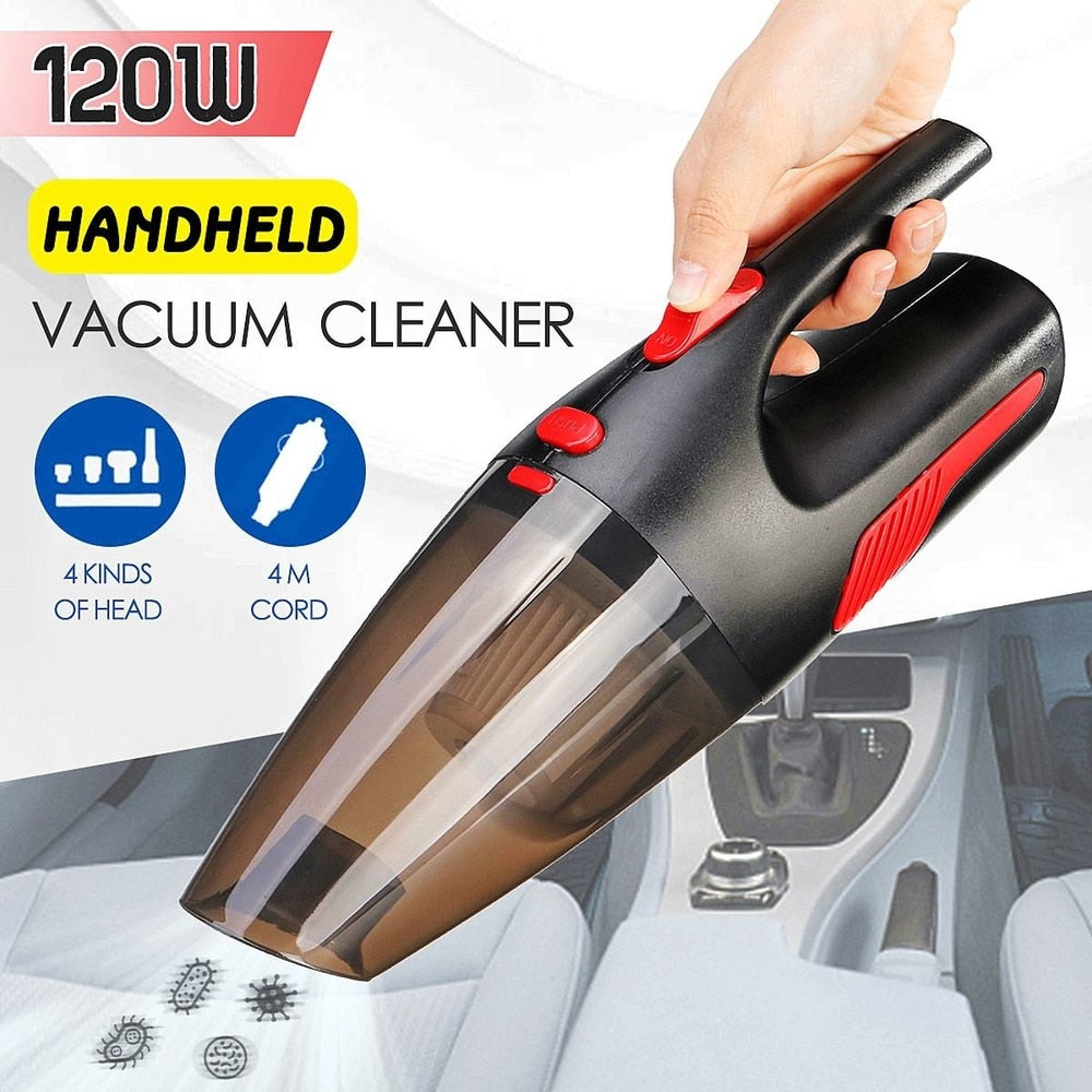 Car Vacuum Cleaner Portable Handheld Cordless/Car Plug 120W 12V 5000PA Super Suction Wet/Dry Vaccum Cleaner for Car Home