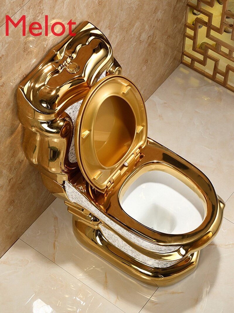KING & QUEEN European-Style  Golden Toilet Bowl - OZN Shopping