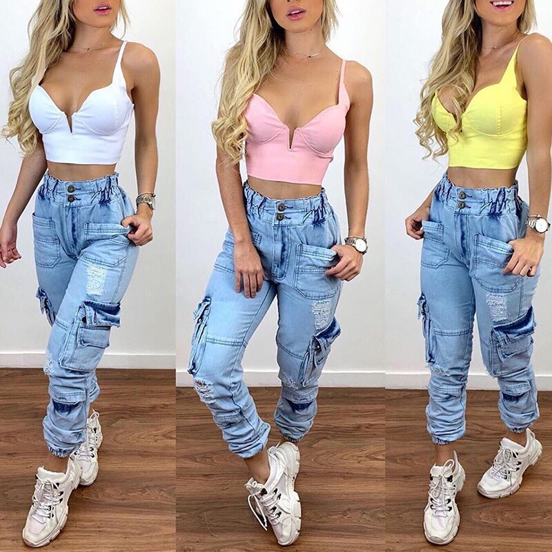 Trendy High Waist Jeans - OZN Shopping