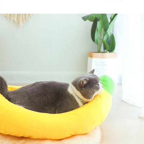 Banana Shape Pet Dog Cat Bed House Plush Soft Cushion Warm Durable Portable Pet Basket Kennel Cats Accessories - OZN Shopping