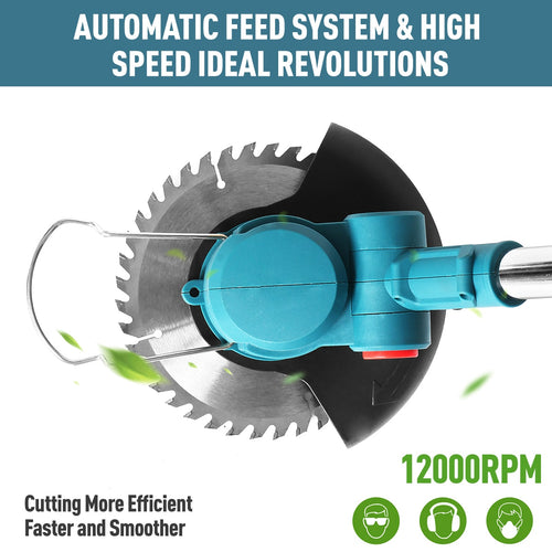 1800W Electric Grass Trimmer Cordless Lawn Mower Hedge Trimmer Adjustable Handheld Garden Power Pruning for 18V Makita Battery - OZN Shopping