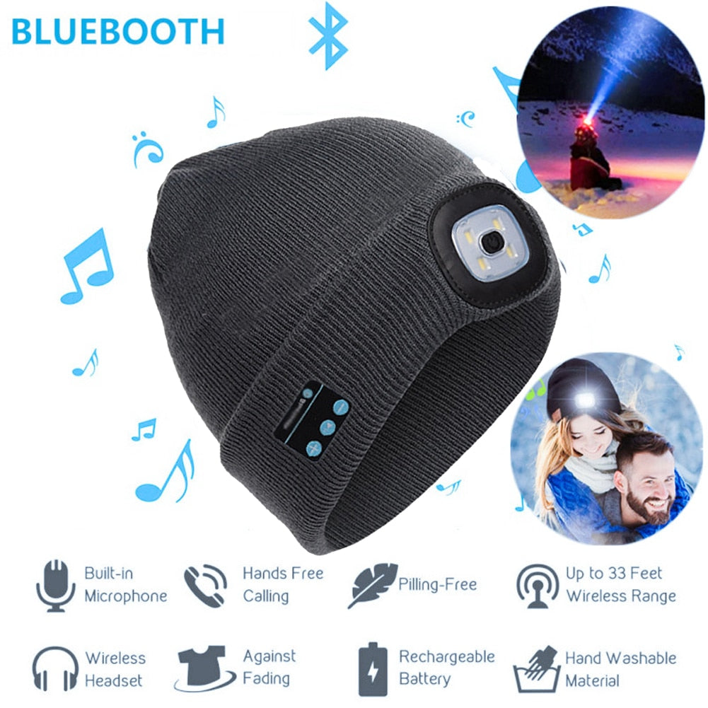 Bluetooth LED Hat Wireless Smart Cap Headphone Speaker - OZN Shopping