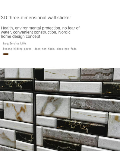 Self Adhesive Tile Wall Sticker Home Decor 3d pvc sticker Covers For Kitchen Cupboard Bathroom Wallpaper Waterproof Wallpaper - OZN Shopping