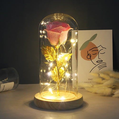 Eternal Rose  LED Light  In Glass Cover for Valentines Day Gift, Christmas Home Decor, Mothers Day,  & New Year Gift - OZN Shopping