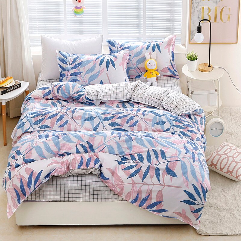 Duvet Cover 220x240 Pillowcase 3Pcs， Leaf pattern 210x210 Bed Cover，175x220 Blanket Cover,Queen King Size Bedding Set - OZN Shopping