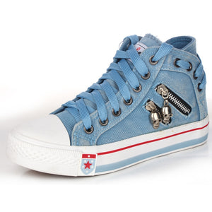 Trendy High Top Denim Shoes - OZN Shopping