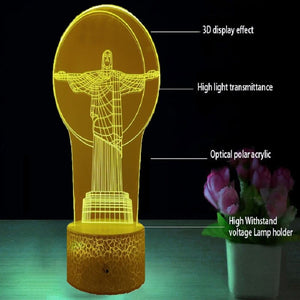 Christian 3D Cross Night Light  Home Decor  Bluetooth Speaker Table Lamp - OZN Shopping