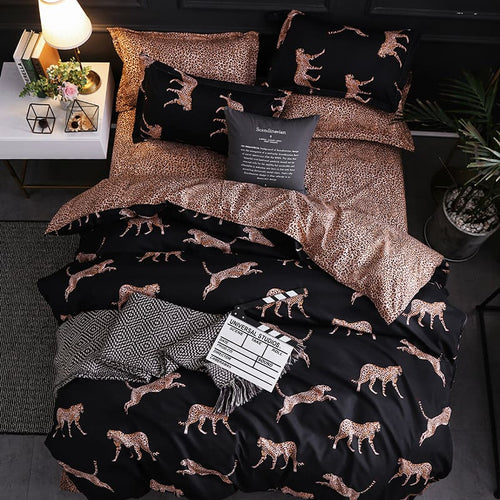 Luxury Bedding Set Super King Duvet Cover Sets Marble Single Queen Size Black Comforter Bed Linens Cotton xx14# - OZN Shopping