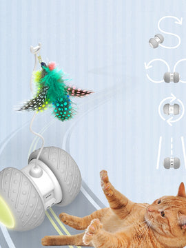 Smart Interactive Cat Toy Rotating Mode Toy Cats Funny Pet Game Electronic Cat Toy LED Light Feather Toys Kitty Balls