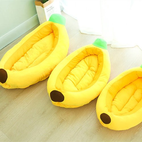 Banana Shape Pet Dog Cat Bed House Plush Soft Cushion Warm Durable Portable Pet Basket Kennel Cats Accessories - OZN Shopping