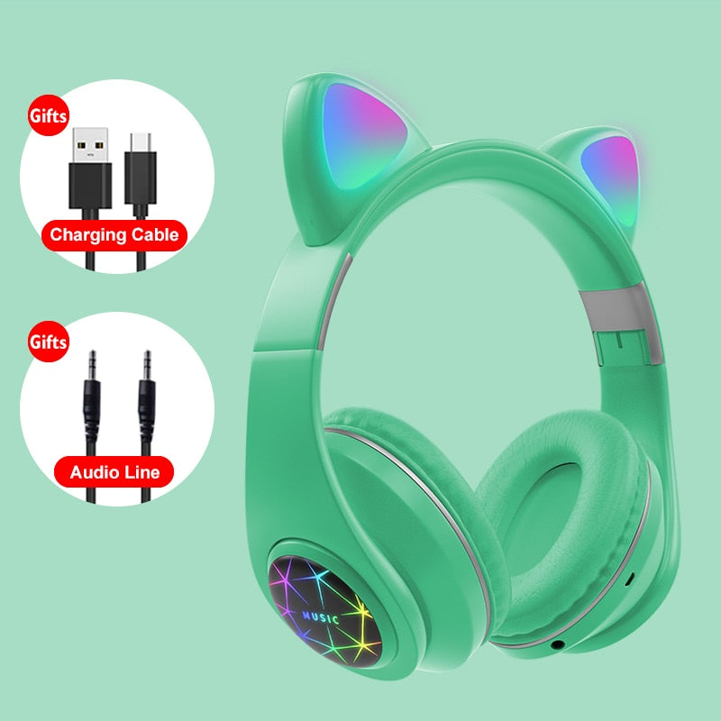 Cute Cat Earphones Bluetooth Wireless Headphones - OZN Shopping