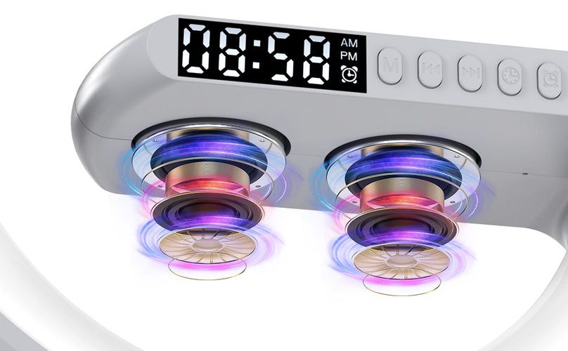 Multifunctional Wireless Charger Alarm Clock Speaker APP RGB Light Fast Charging Station