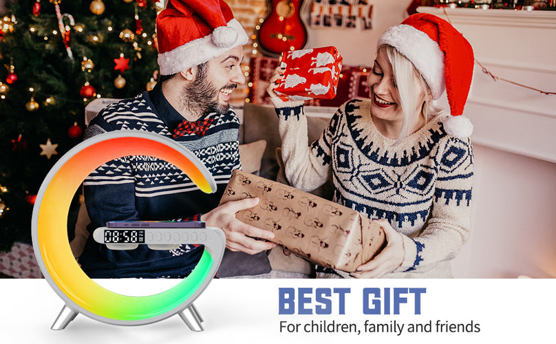 Multifunctional Wireless Charger Alarm Clock Speaker APP RGB Light Fast Charging Station