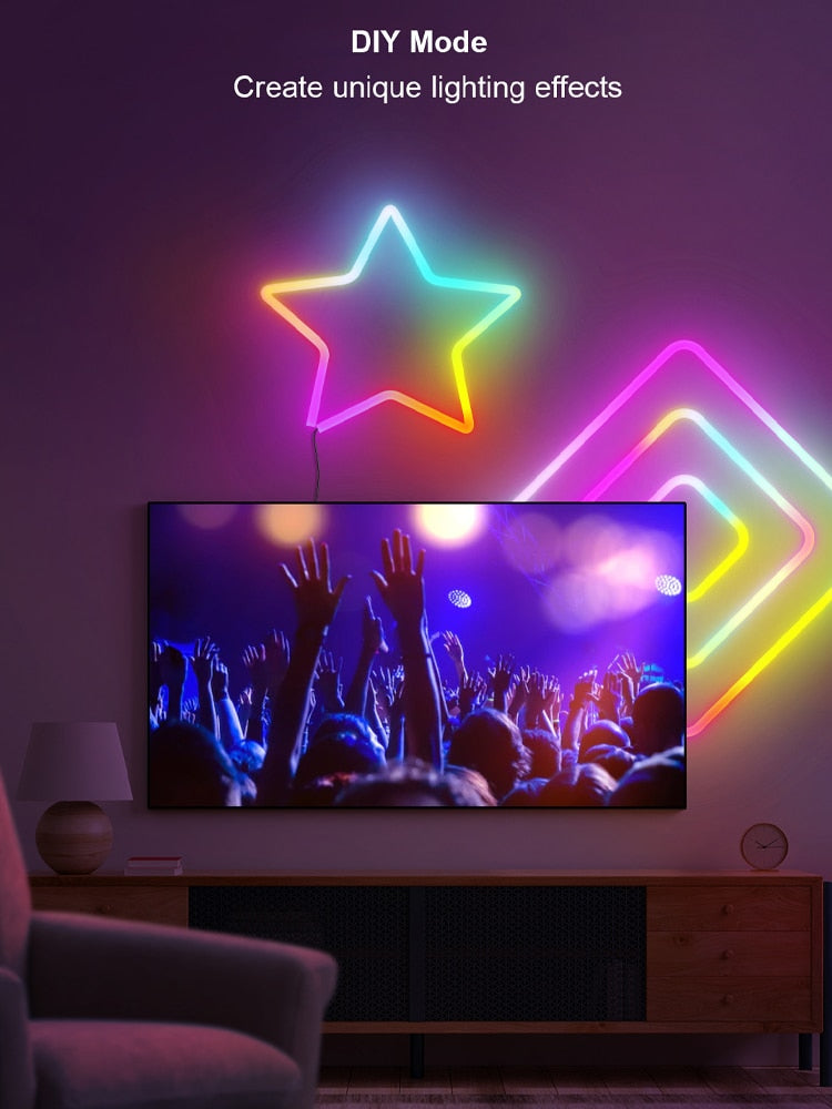 LED Neon Light with WIFI Neon Rope Light DIY Light Bar APP Control Music Sync TV Backlight Game Living Room Bedroom Decoration