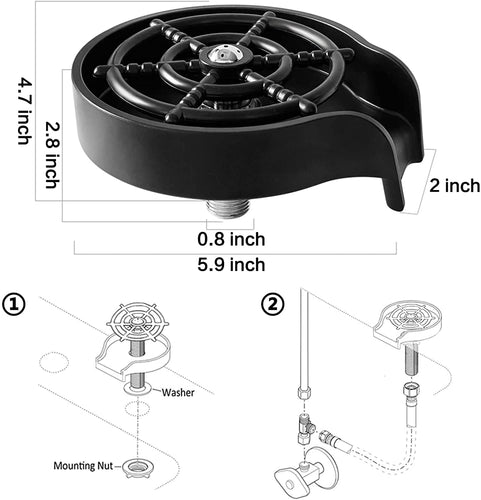 Glass Washer  Rinser for Faucet Kitchen Sink