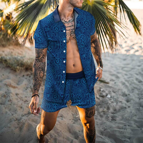Men Beach Fashion Polo & Shorts - OZN Shopping