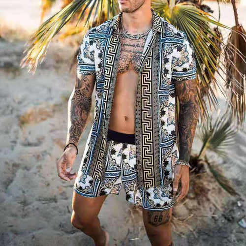 Men Beach Fashion Polo & Shorts - OZN Shopping