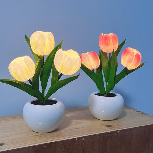 Flower LED Tulip Table Lamp Home Decor