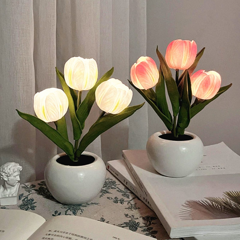 Flower LED Tulip Table Lamp Home Decor