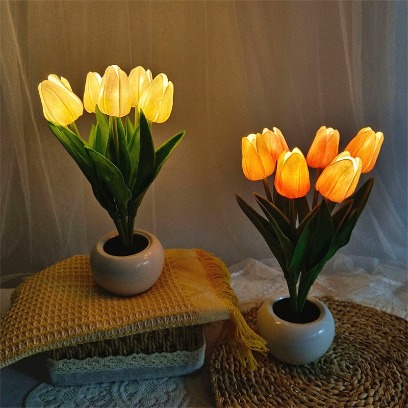 Flower LED Tulip Table Lamp Home Decor