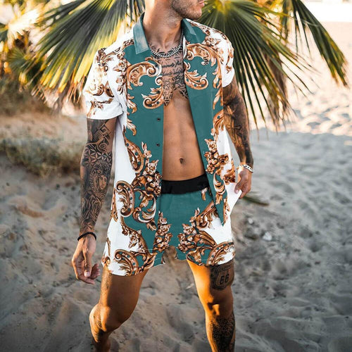 Men Beach Fashion Polo & Shorts - OZN Shopping