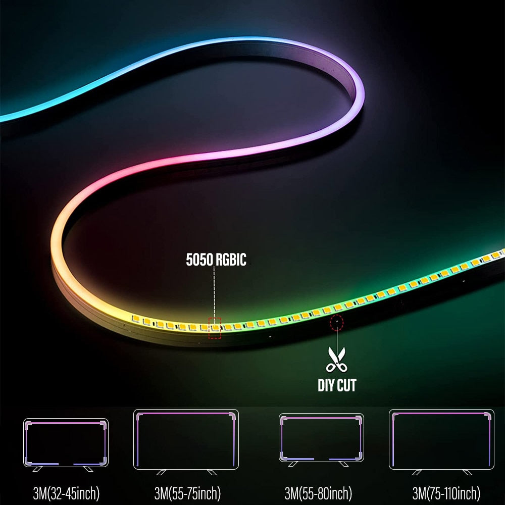 LED Neon Light with WIFI Neon Rope Light DIY Light Bar APP Control Music Sync TV Backlight Game Living Room Bedroom Decoration