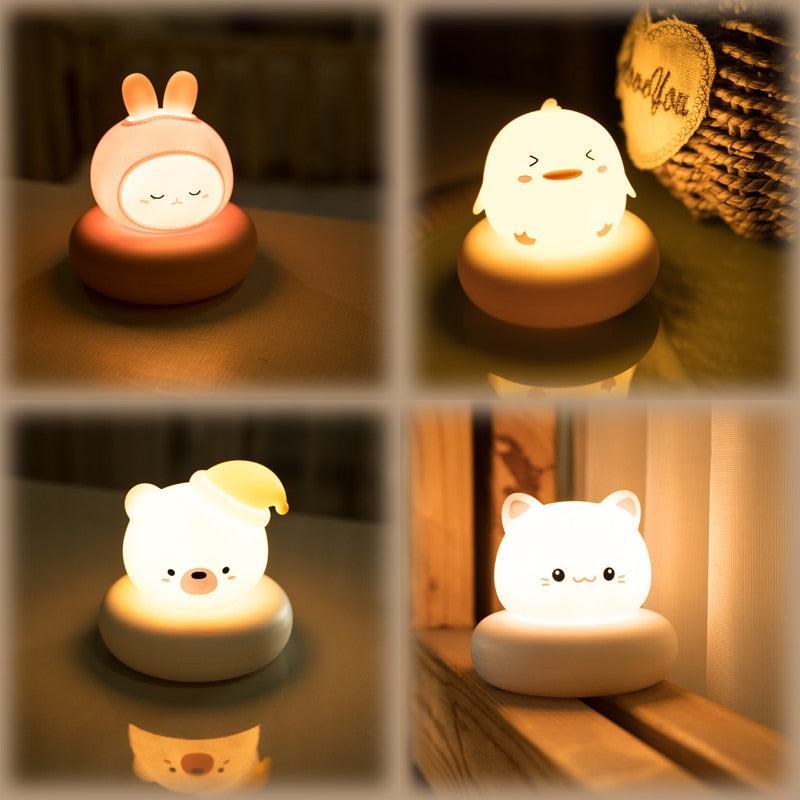 Cute Rabbit Cat Duck Bear Night Light