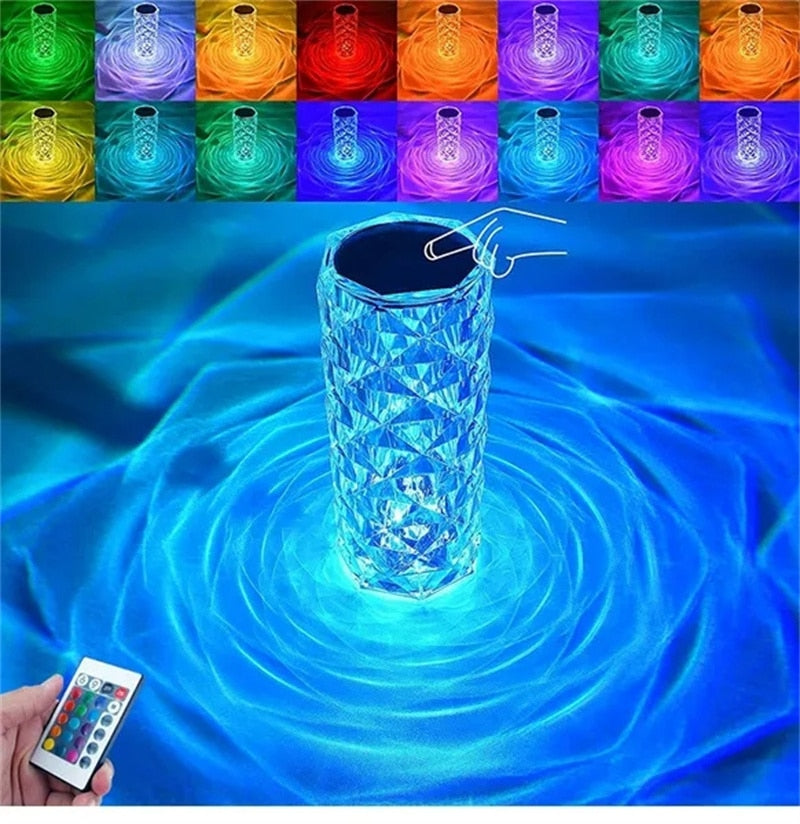 Crystal Lamp LED Rose Light Projector