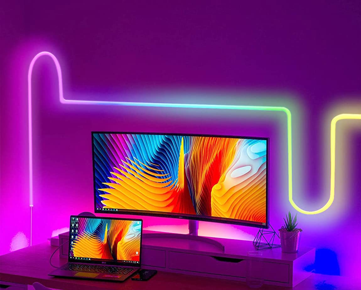 LED Neon Light with WIFI Neon Rope Light DIY Light Bar APP Control Music Sync TV Backlight Game Living Room Bedroom Decoration