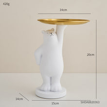 Load image into Gallery viewer, Cute Bear Tray Holder Statue Home Decoration
