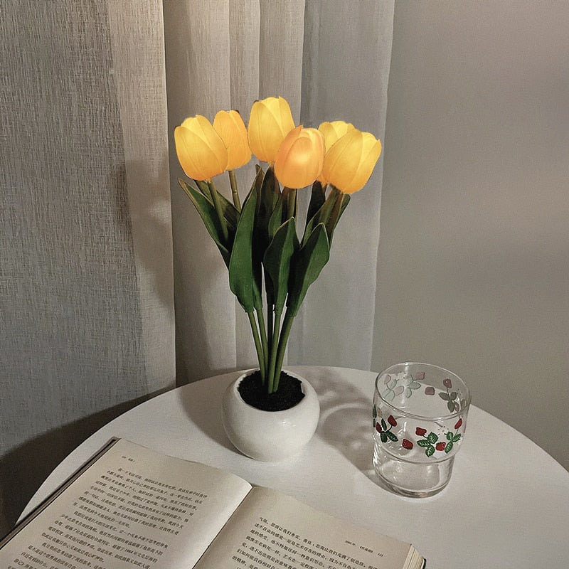 Flower LED Tulip Table Lamp Home Decor