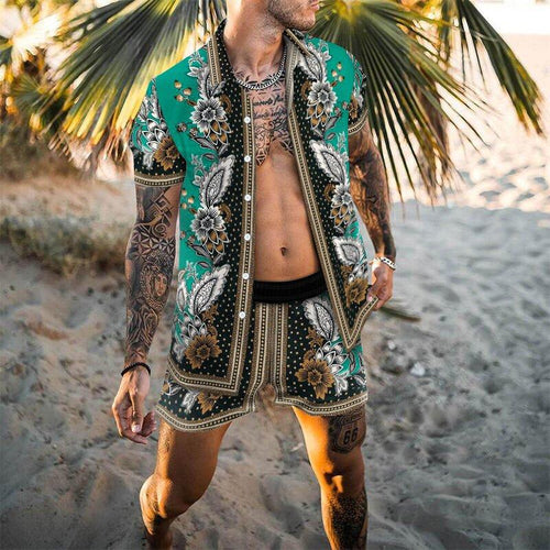 Men Beach Fashion Polo & Shorts - OZN Shopping