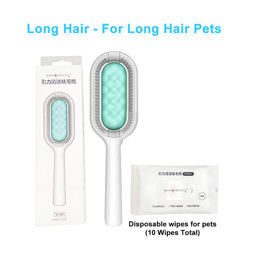Pet Cat Grooming Brush Dog Comb Hair Removes Massages Pet Hair Comb with Cleaning Wipes for Long Short Hair Dogs Pet Products