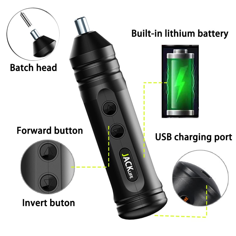 Portable Mini Electric Screwdriver Smart Cordless Automatic Screwdriver Multi-function Bits Portable Power Tools Set - OZN Shopping