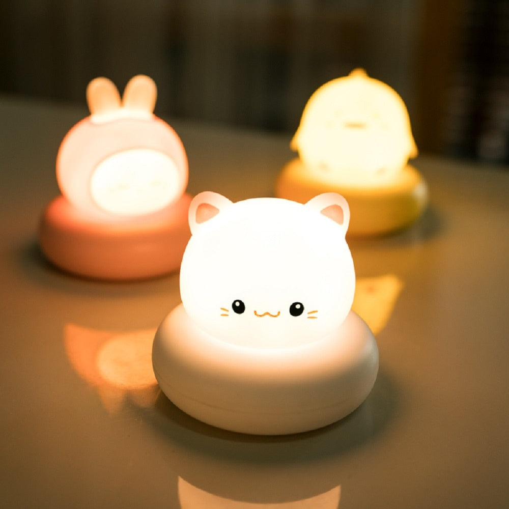 Cute Rabbit Cat Duck Bear Night Light