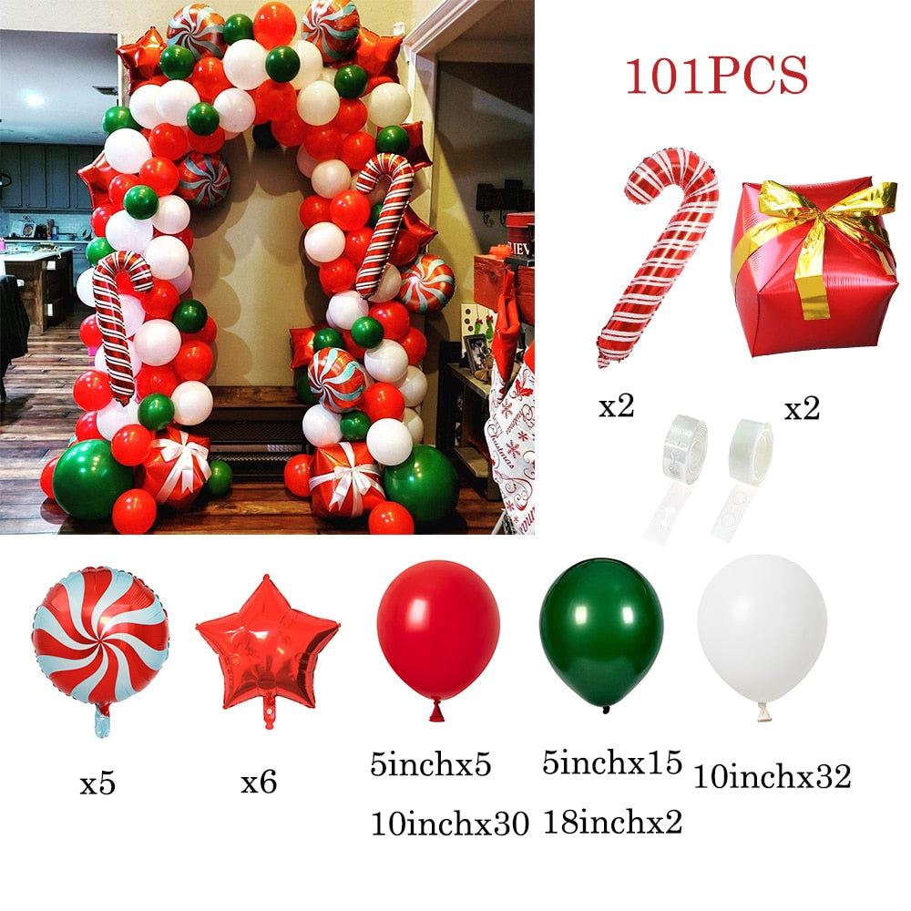 Christmas Balloons Arch Home Party Decoration