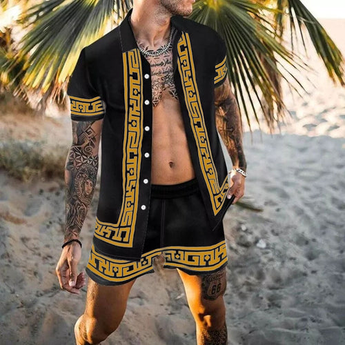 Men Beach Fashion Polo & Shorts - OZN Shopping