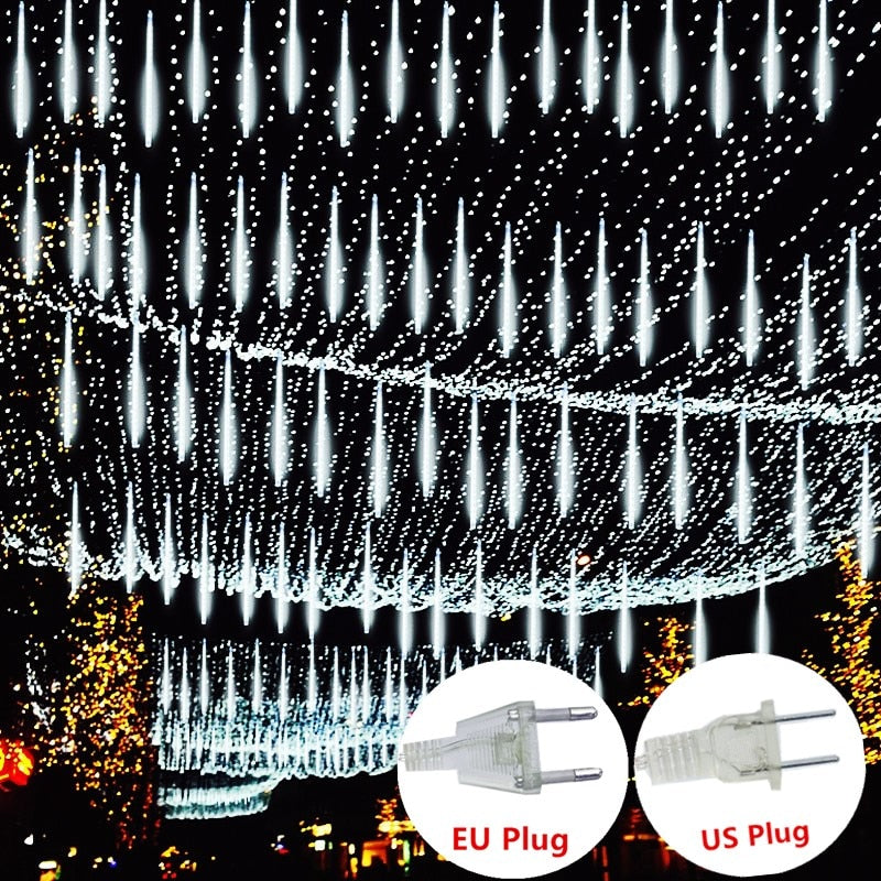 Tube Christmas New Year LED Meteor Shower Garland Decoration