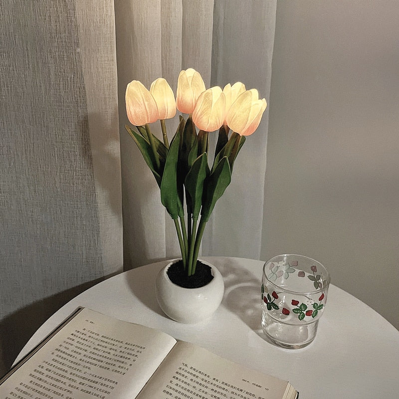 Flower LED Tulip Table Lamp Home Decor