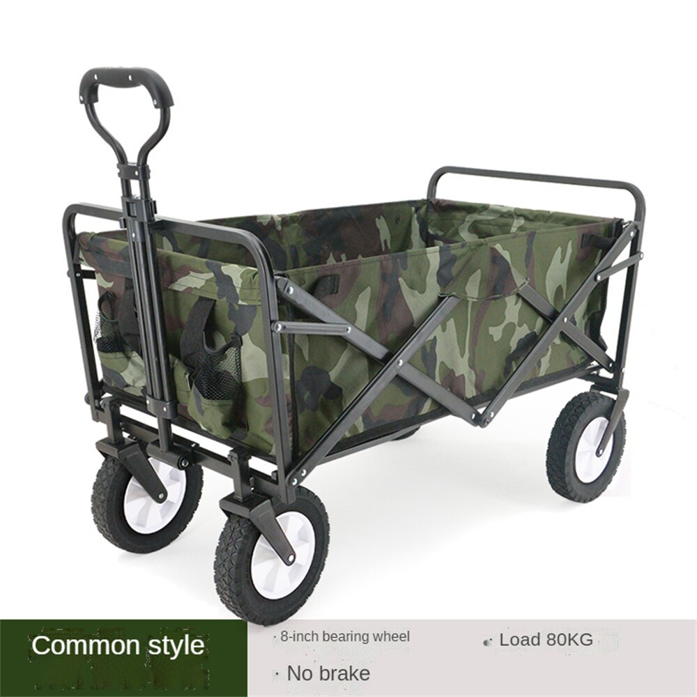 Collapsible Folding Wagon, Heavy Duty Utility Beach Wagon Cart with Removable Wheels, Large Capacity Foldable Grocery Wagon - OZN Shopping