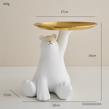 Load image into Gallery viewer, Cute Bear Tray Holder Statue Home Decoration
