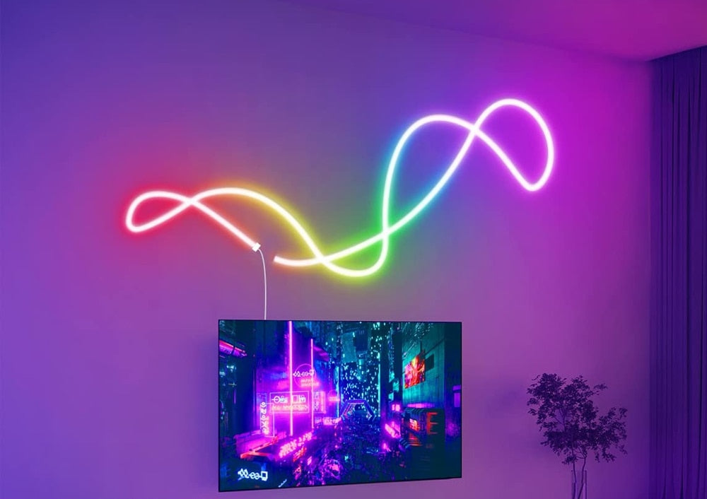 LED Neon Light with WIFI Neon Rope Light DIY Light Bar APP Control Music Sync TV Backlight Game Living Room Bedroom Decoration