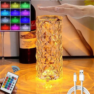 Crystal Lamp LED Rose Light Projector