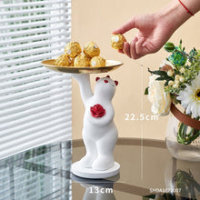 Load image into Gallery viewer, Cute Bear Tray Holder Statue Home Decoration
