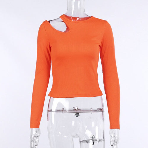 Fashion Hollow Long Sleeve Tops
