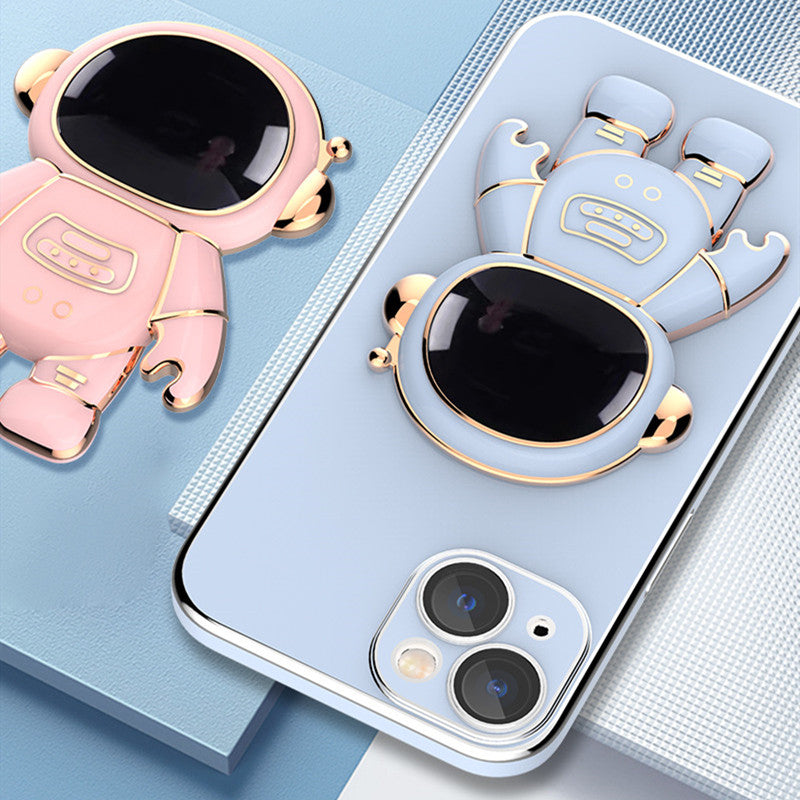 Astronaut Fold Stand Phone Case For Samsung Galaxy S20 S21 FE S22 Ultra S10 Plus A52S A72 A32 A22 A82 A7 Silicone Cover