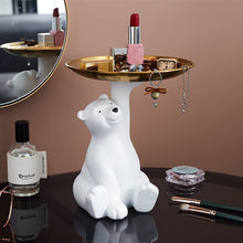 Load image into Gallery viewer, Cute Bear Tray Holder Statue Home Decoration
