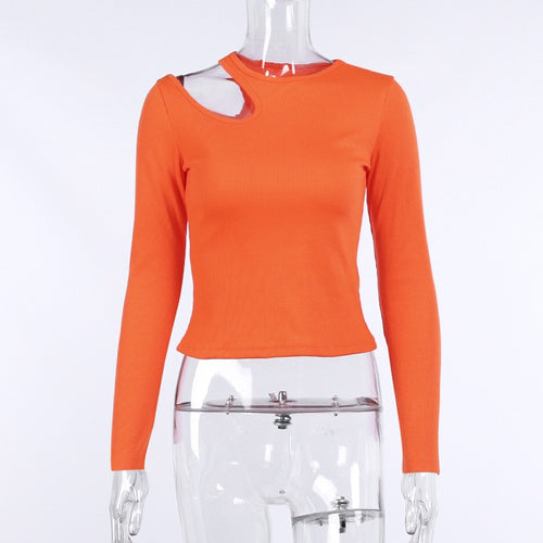 Fashion Hollow Long Sleeve Tops