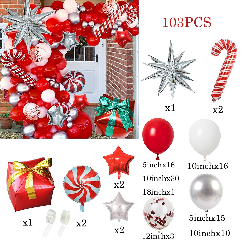 Christmas Balloons Arch Home Party Decoration