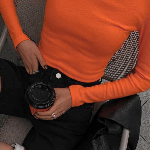 Fashion Hollow Long Sleeve Tops